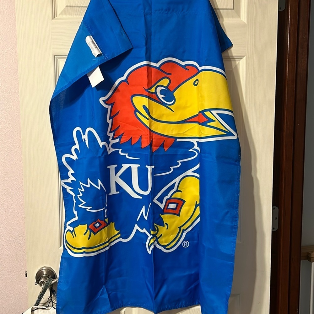University of Kansas KU Jayhawk Flag & Snowman Ornament